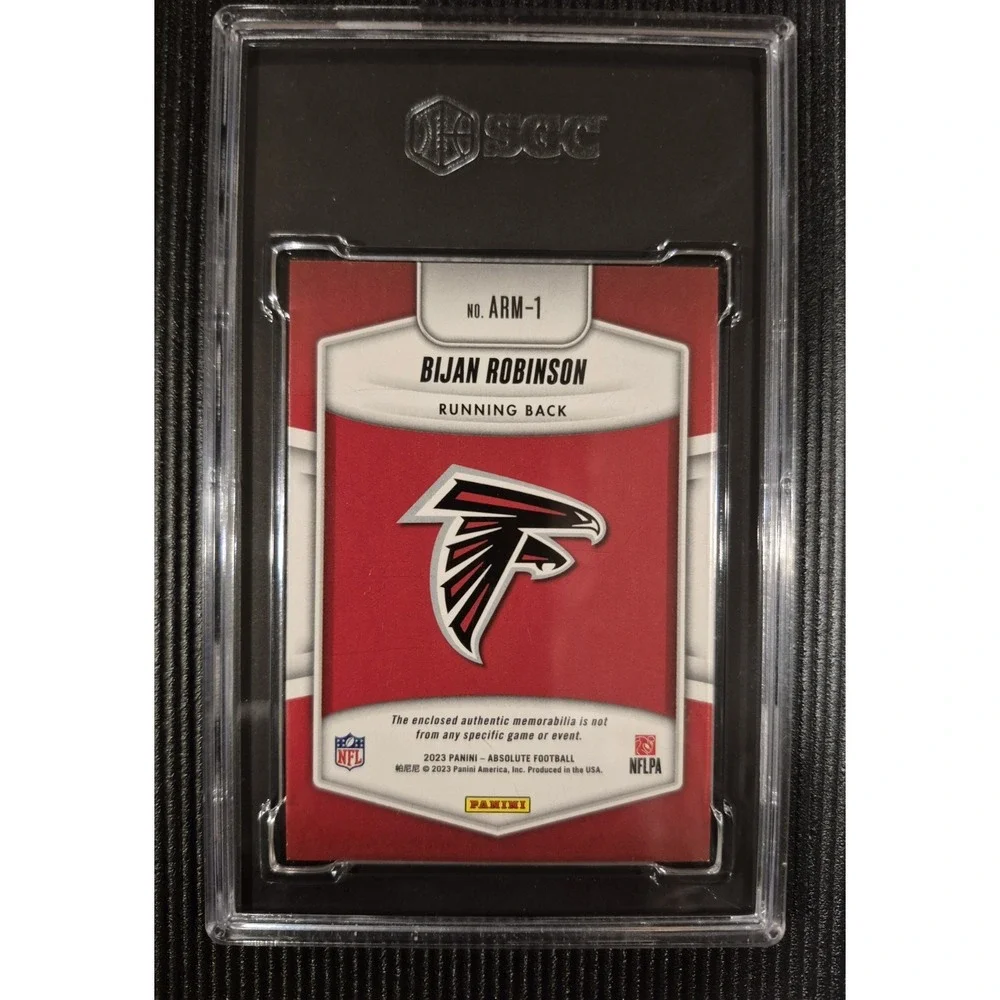 2023 Absolute Bijan Robinson #ARM-1 Rookie Material SGC Graded 8.5 (RC) Falcons